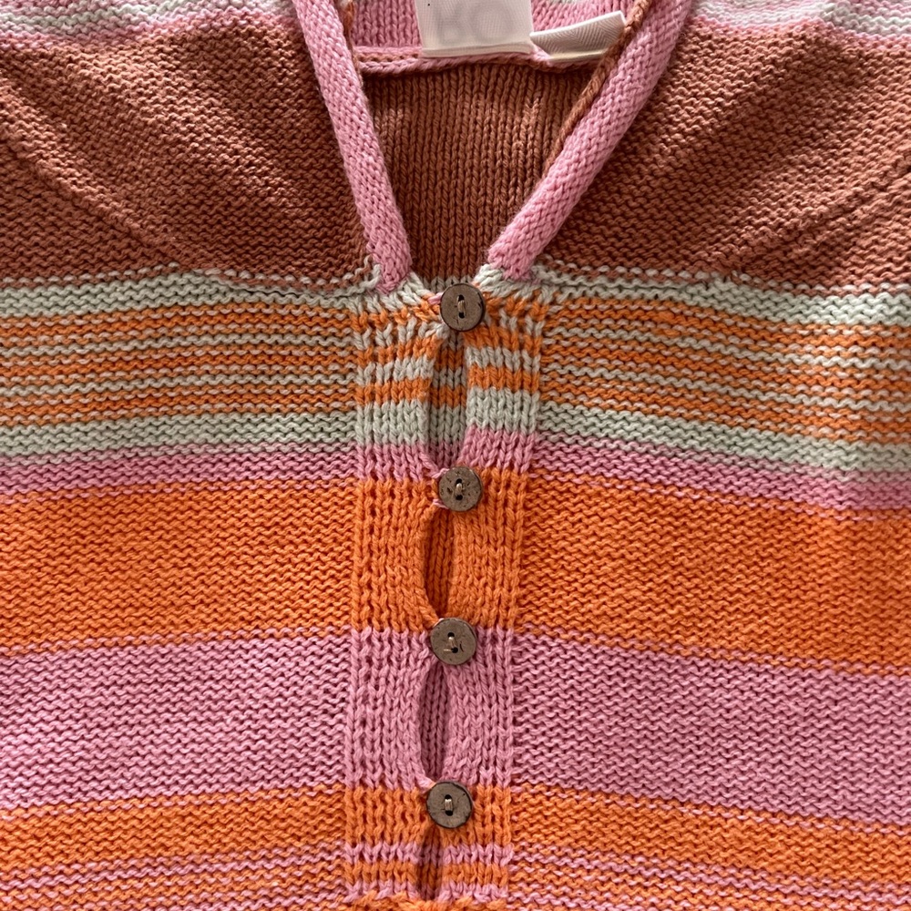 NWT Roxy Women's Sunbaked Shores Crop Hooded Sweater Stripes Spring size L loose - Picture 6 of 8